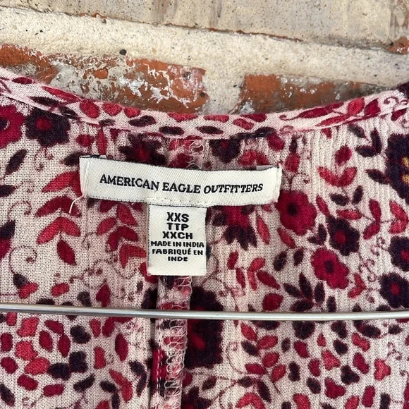 American Eagle Outfitters Floral Stripe Babydoll Blouse - Picture 5 of 7